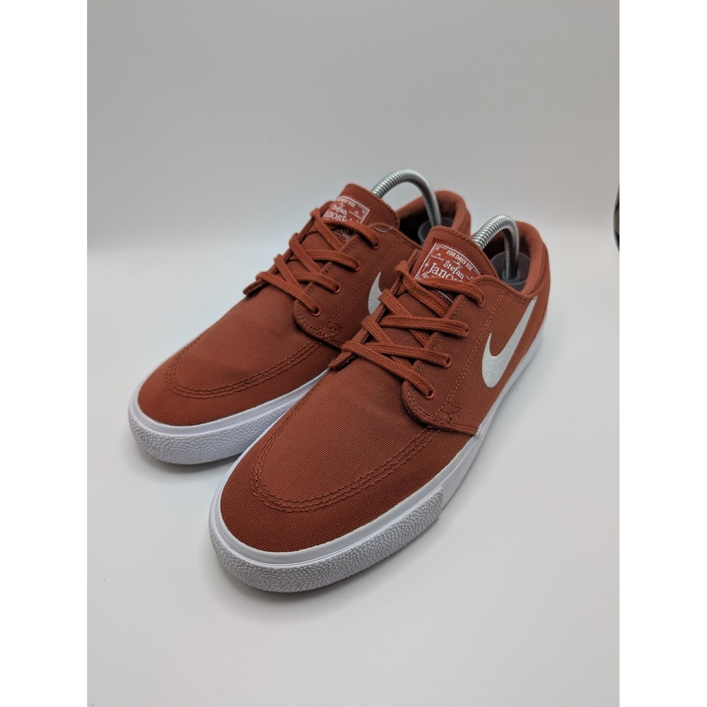 Nike SB Stefan Janoski Canvas Skate Shoes Sz9 Burnt Orange Rust White AR7718-801